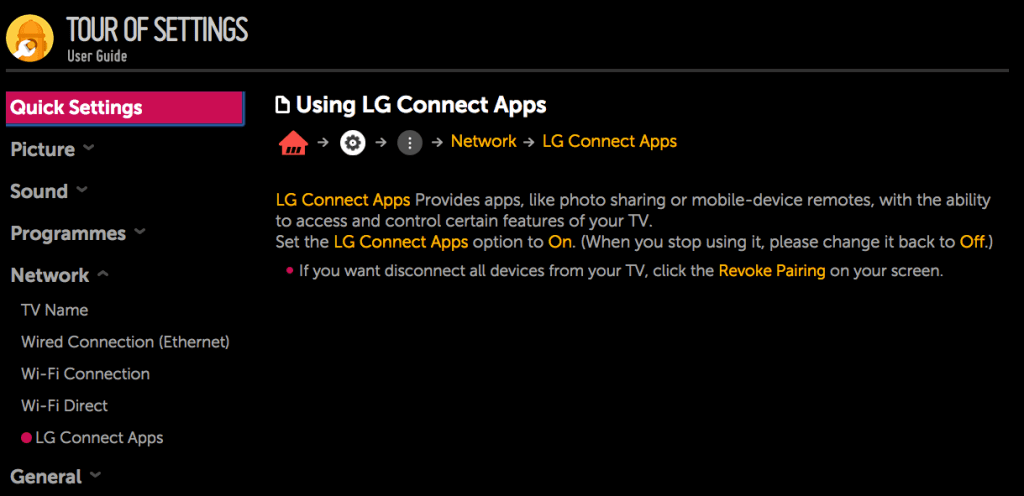 oka mirror LG电视设置