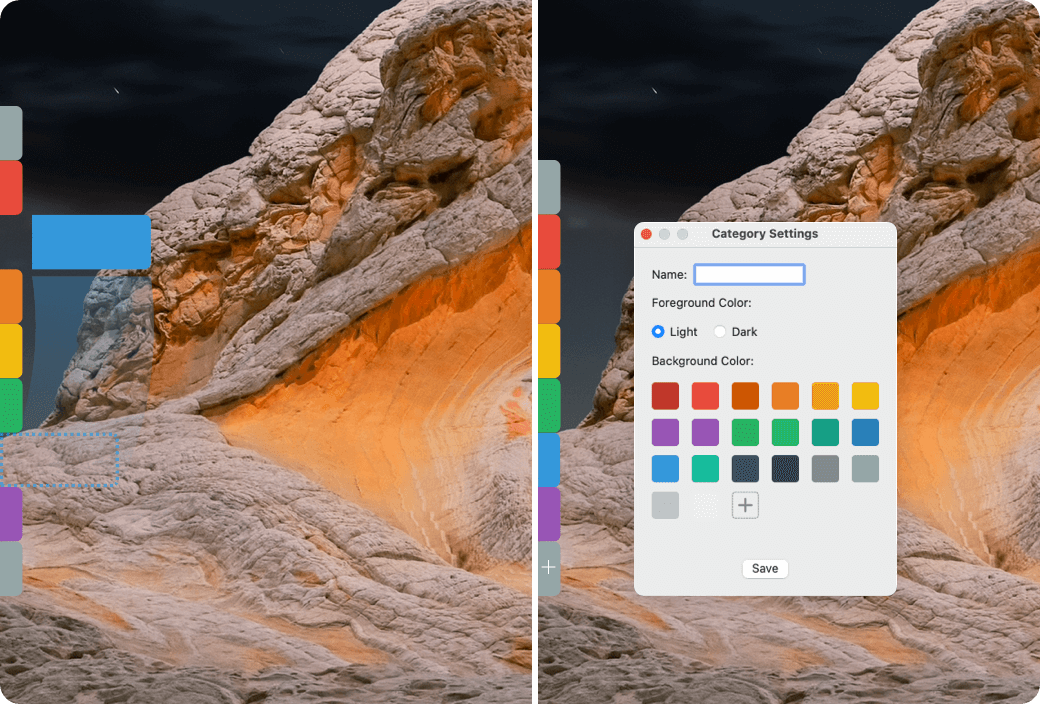 侧边栏设计，自动分类复制的内容